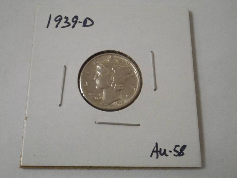 1939-D Mercury Head Silver Dime, (A...