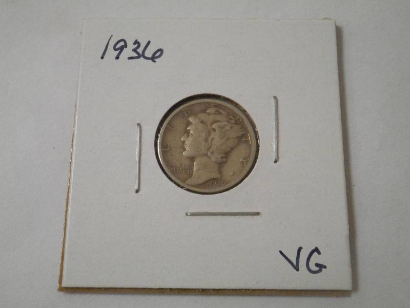 1936 Mercury Head Silver Dime, Very...