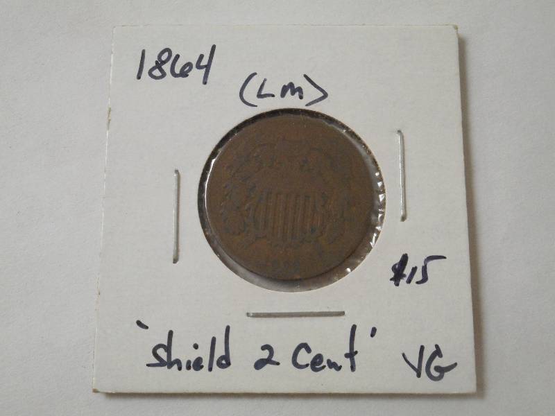 1864 Large Motto Two Cent Piece, VG...