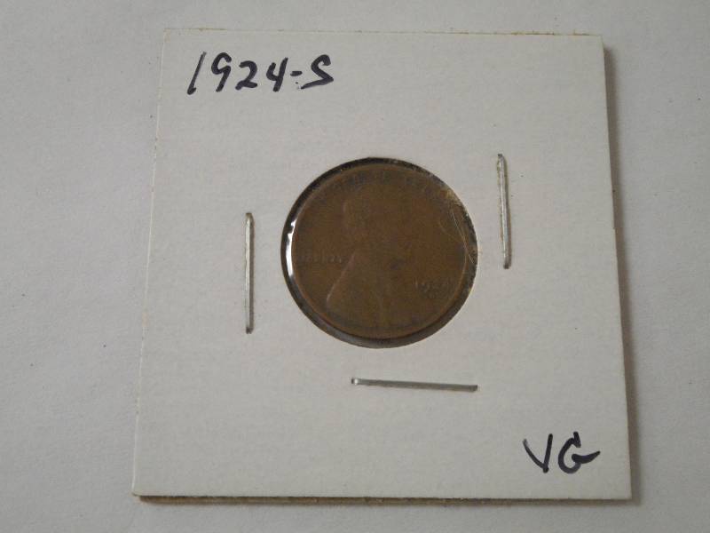 1924-S Lincoln Wheat Cent, VG Grade...