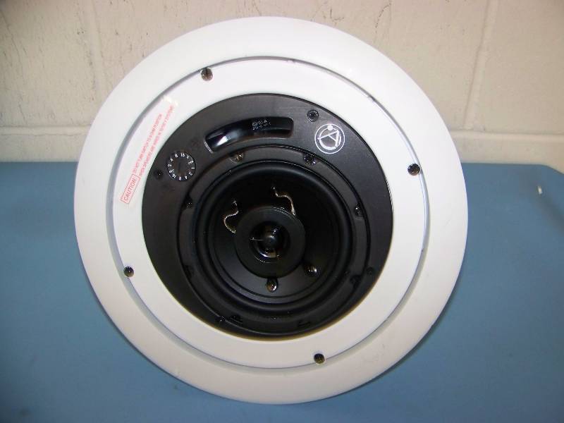 lot 79 image: (3) Atlas Sound, 4, Coaxial Speaker Systems  In-Ceiling Speakers in Original Box