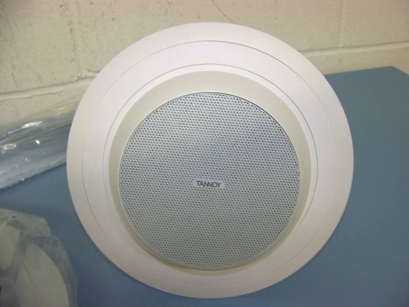 lot 82 image: (1) Tannoy, CMS 403ICTe, In-Ceiling Speaker with Tile Brackets in Original Box
