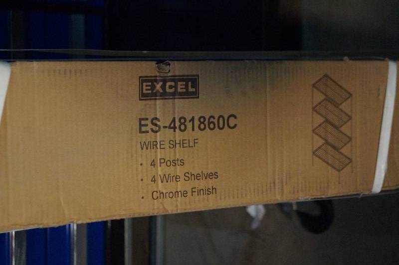 lot 31 image: Excel Chrome Wire Shelf Unit
