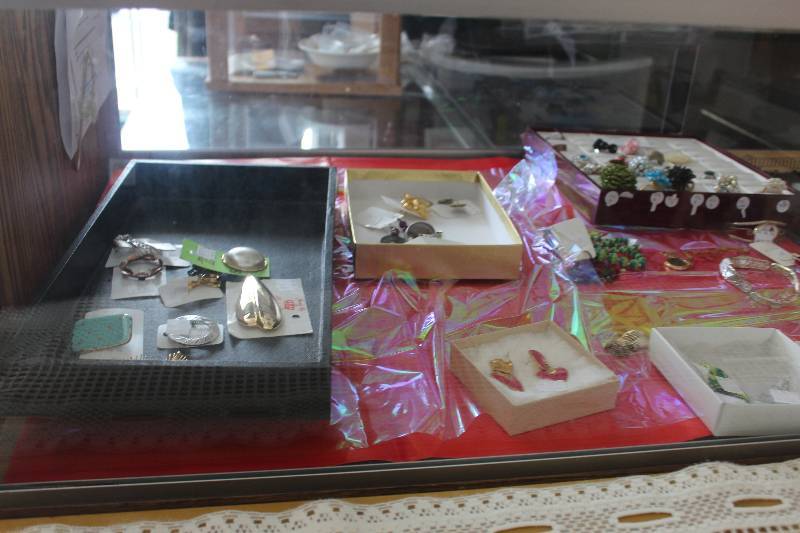 Contents of Display Case Including Jewelry
