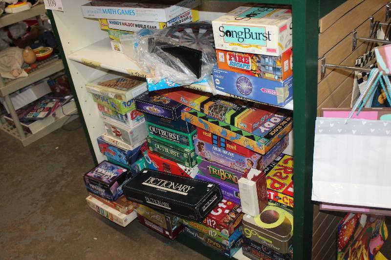 Contents of Shelves Including Games