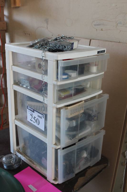 4-Bin Rolling Plastic Organizer Cabinet