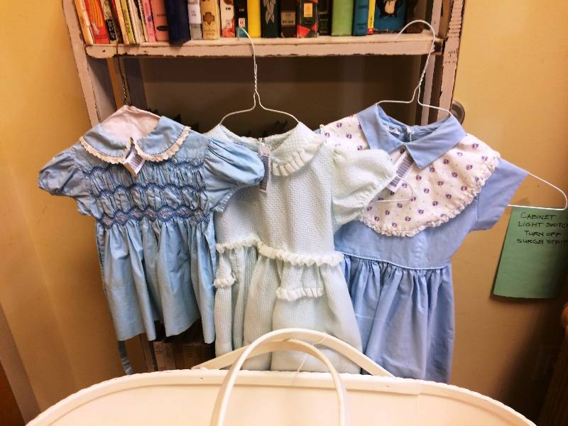 Collectibles Lot of Vintage Childrens Dresses Plus Vintage Bassinet On Wheels