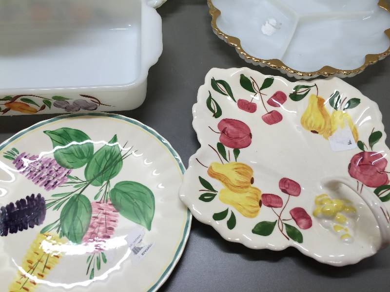 Collectibles - Lot Mixture Of Beautiful Plates Serving Trays Casseroles - 12 Pictures - Check out the labels Believe no chips but may have wear, crazing & Scuffs Underneath