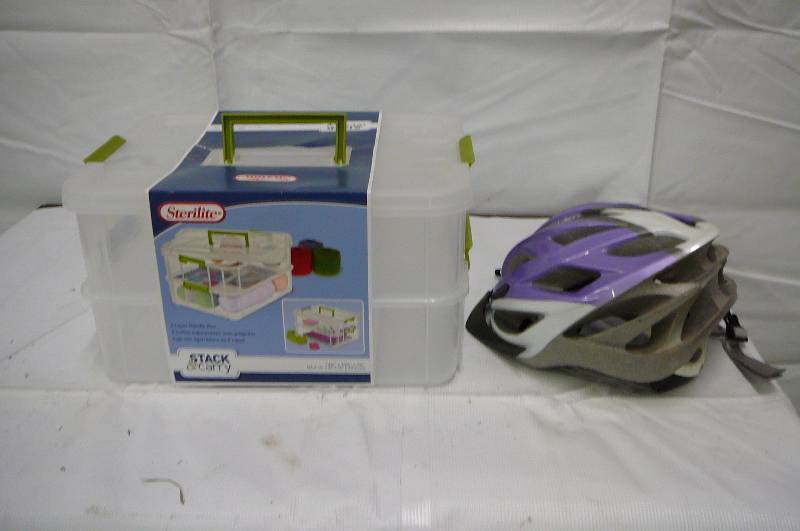 Sterilite Stack and Carry & Bike Helmet