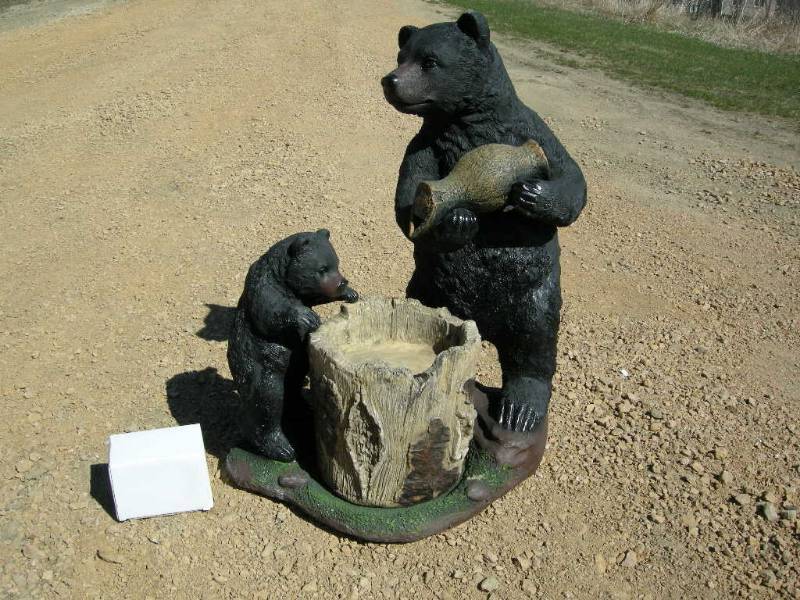 lot 1 image: Black Bear Pouring Water Fountain