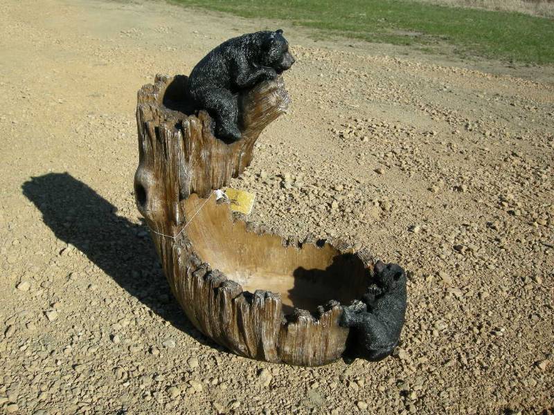 lot 28 image: Bear Tree Trunk Planter