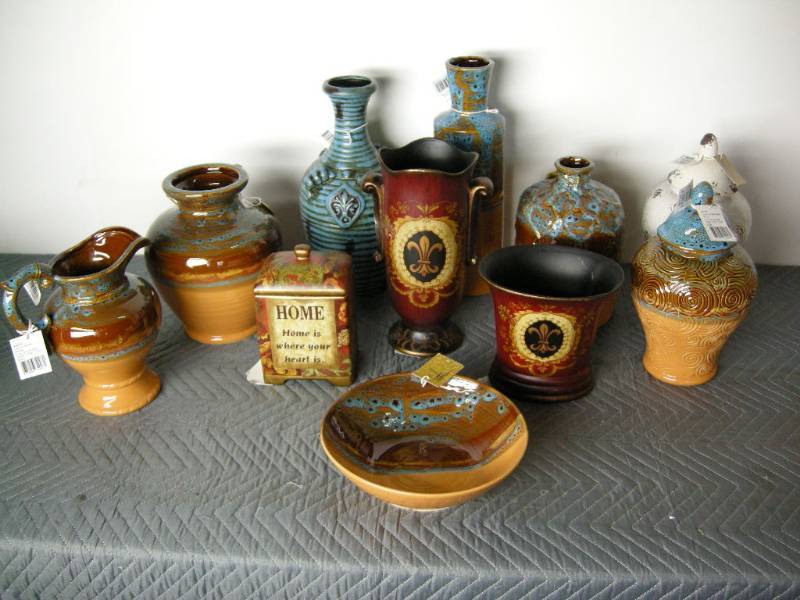 lot 90 image: Jars, Vases, Pitcher, Bowl