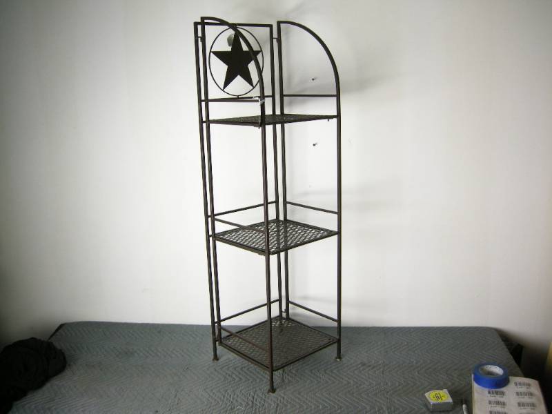 lot 93 image: Metal Star 3 Tier Linen Shelf