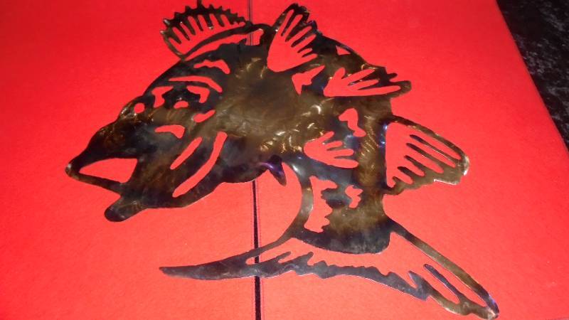Metal Handcut Fish, Handtorched for Color