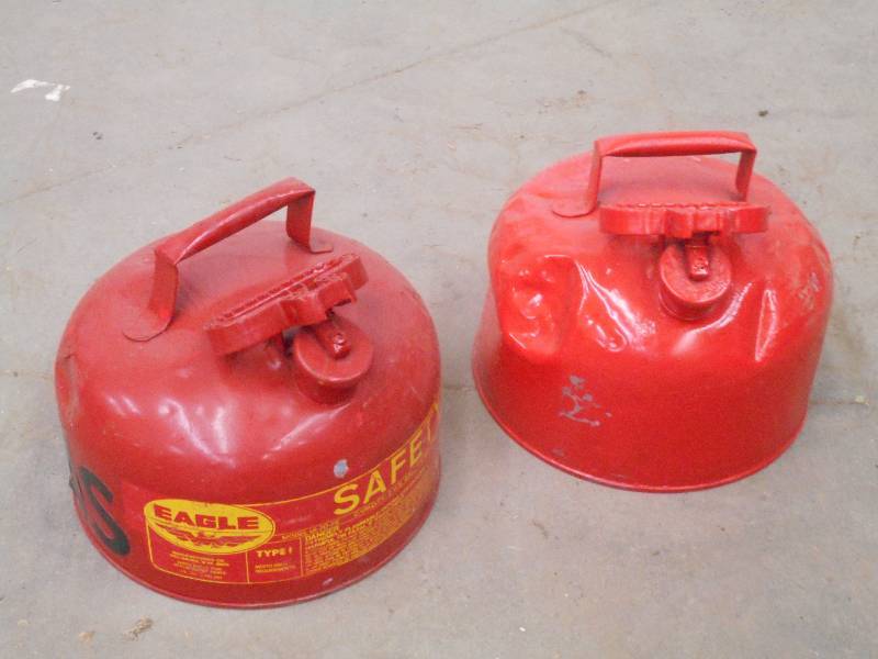 lot 8 image: Lot Of (2) 2-Gallon Steel Gas Cans ...