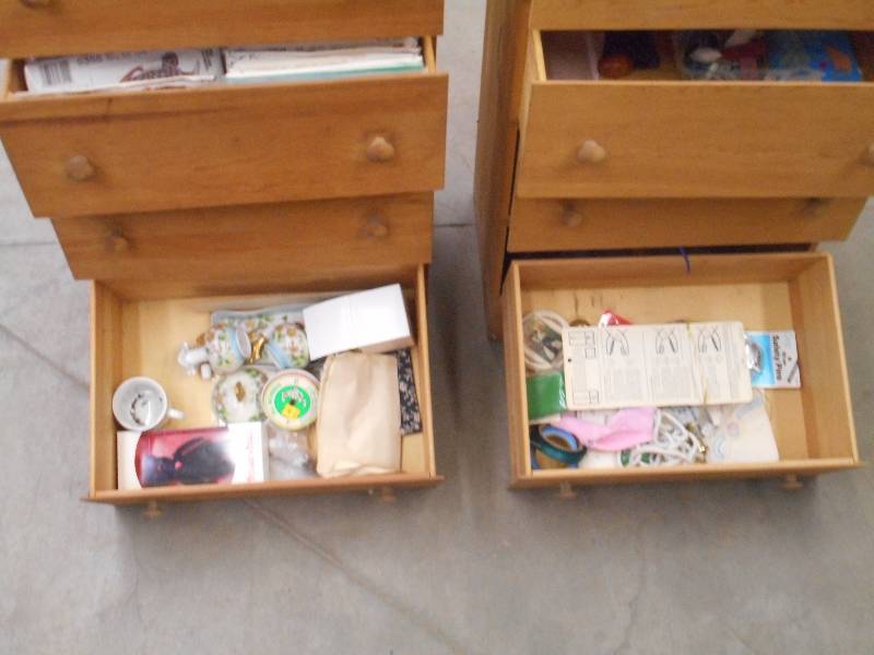 lot 101 image: (2) 4-Drawer Wood Cabinets Full Of ...