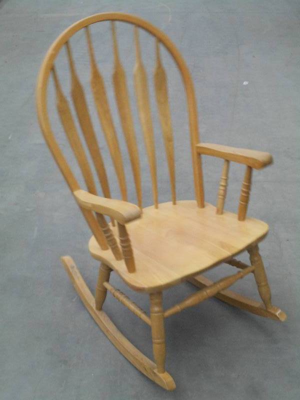 lot 103 image: Wide-Frame Wood Rocker Chair ...
