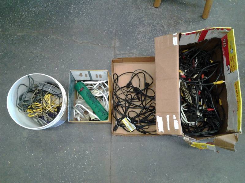 Box Lot AV, Telephone, RCA, HDMI Cables & Connectors
