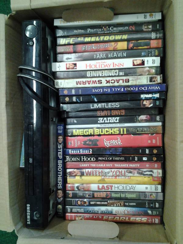 Samsung DVD Player & 27-DVDs