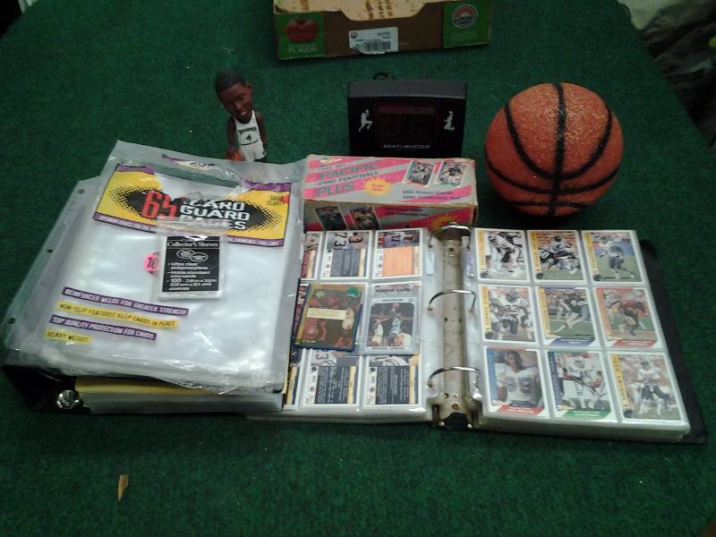Album Of Assorted Sports Cards, Sheet Protectors, Box Of Football Cards