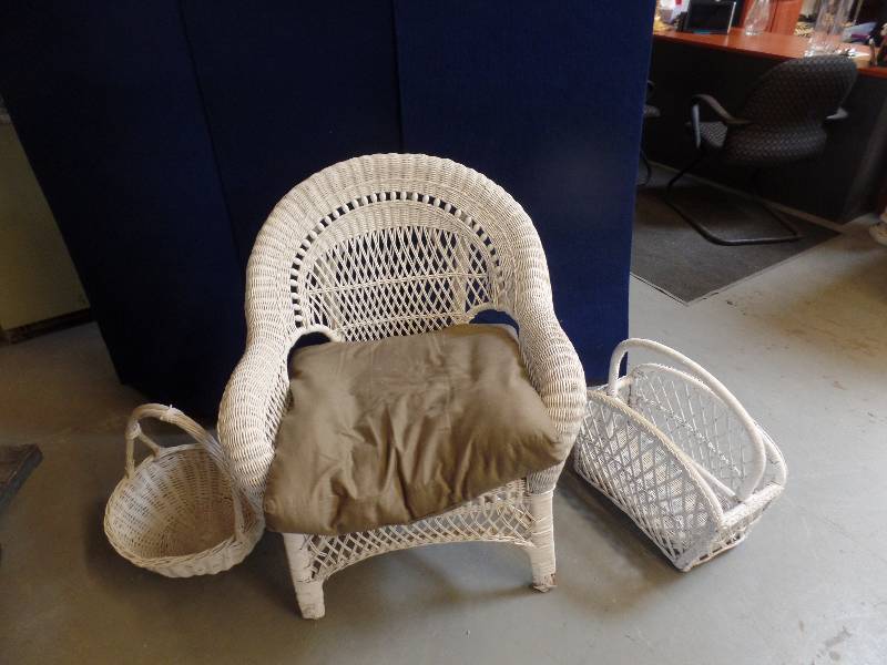 Wicker Chair and Accessories