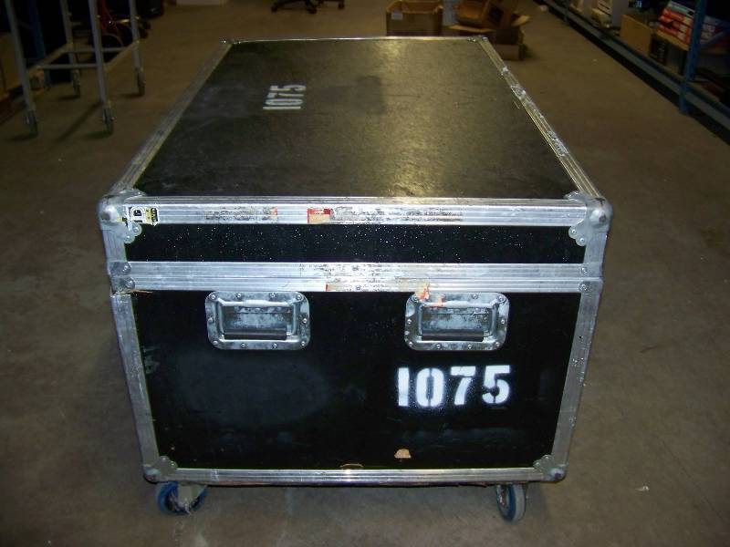 lot 84 image: Hard Sided, Padded, Equipment Case with Cables on wheels