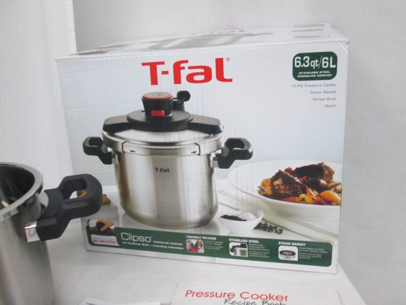 Buy the T-FAL Clipso Stainless Steel Pressure Cooker 6L Blue - untested