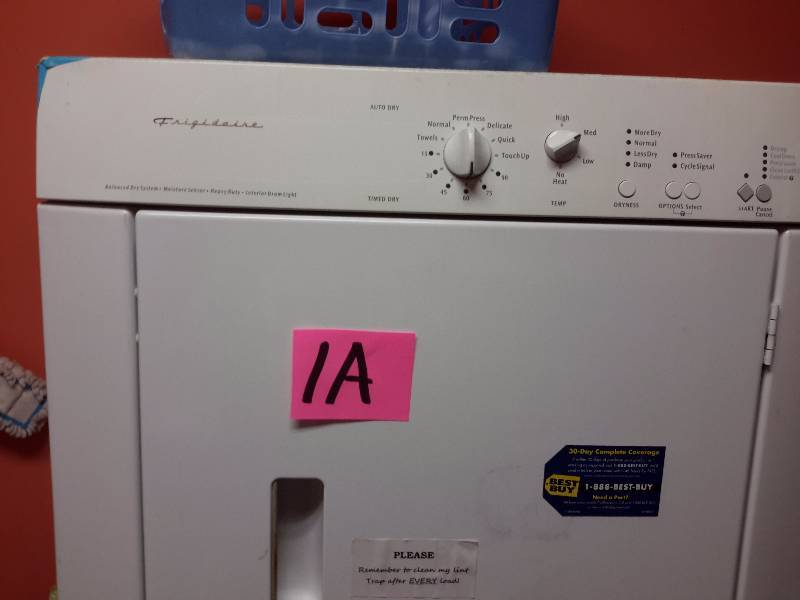 lot 1A image: Stackable Frigidaire Washer and Dryer.  Work well