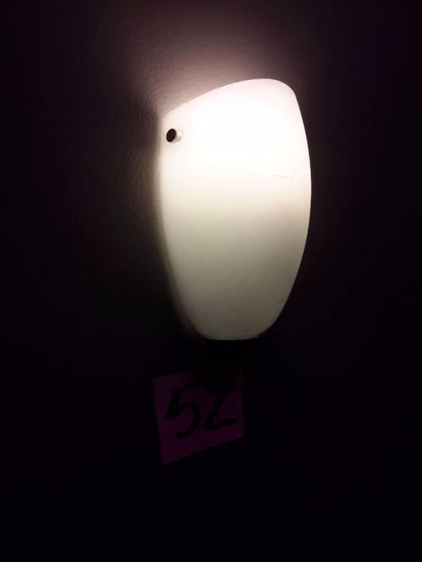 lot 52 image: 8, Wall Sconces.. Frosted Glass.  5 12 in w x 9 in