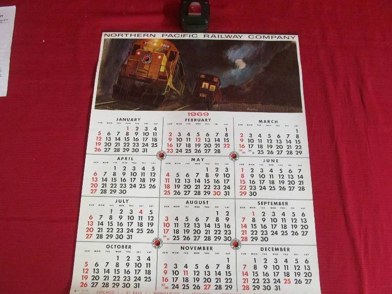 lot 89 image: vintage 1969 Northern Pacific Calendar