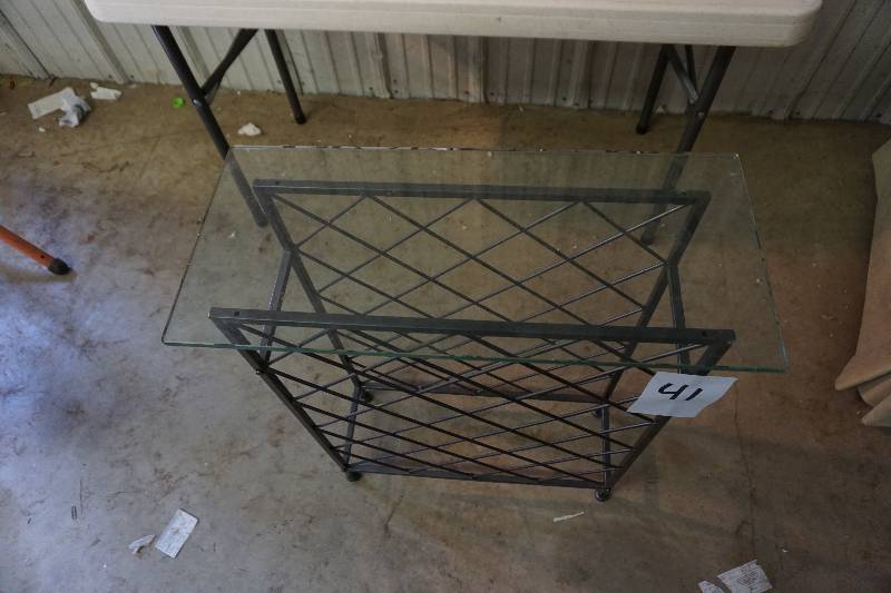 Metal Framed Display Table With Glass Top
