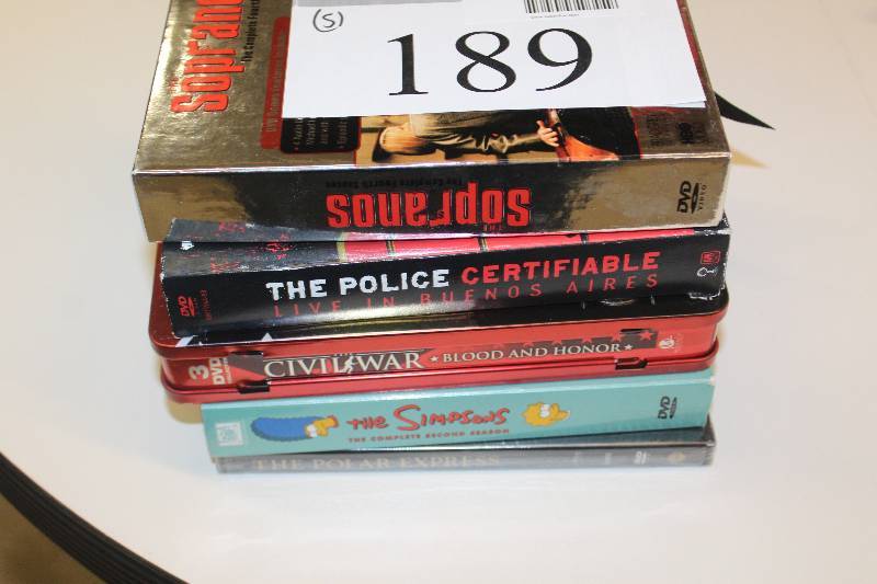 Lot of (3) DVD Including The Sopranos Season 4 The Police Certifiable The Polar Express The Civil War The Simpsons Season 2