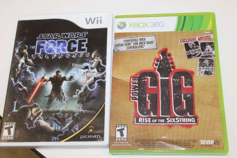 Lot of (2) Video Games Including 1-Xbox 360 Power Gig 1-Wii Star Wars The Force