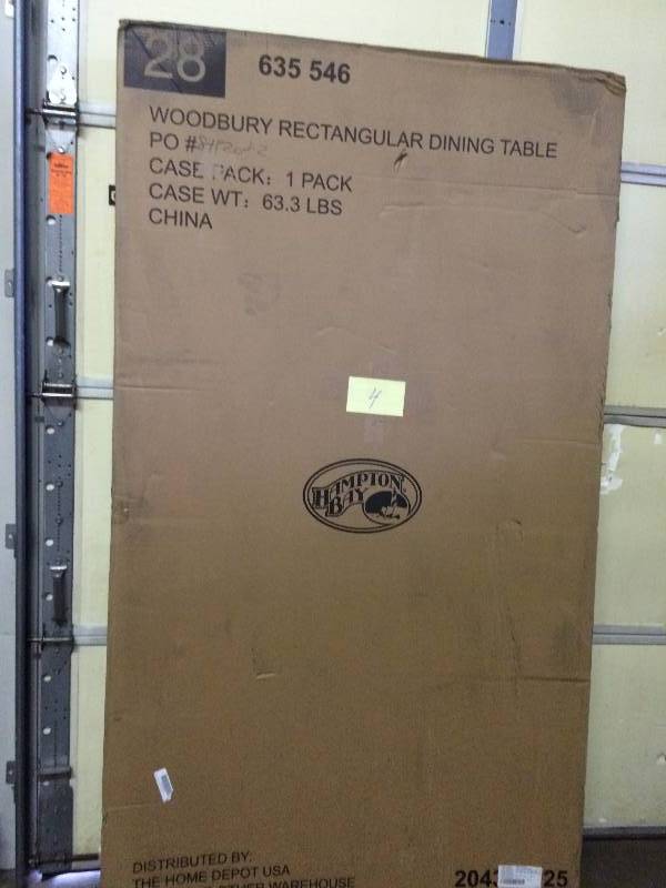 lot 4 image: Hampton Bay Woodbury Rectangular Patio Dining Table