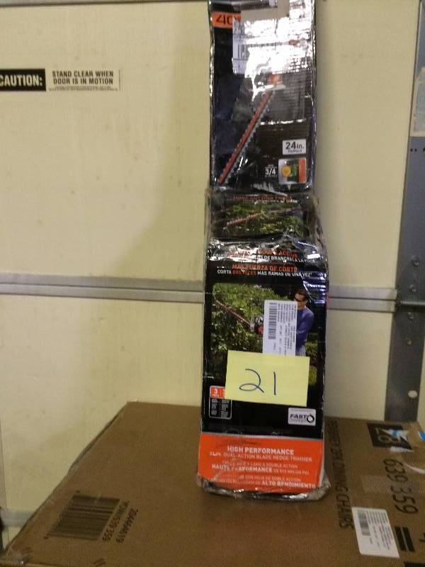 lot 21 image: Black and Decker 24 in. 40-Volt Lithium-ion Electric Cordless Hedge Trimmer New