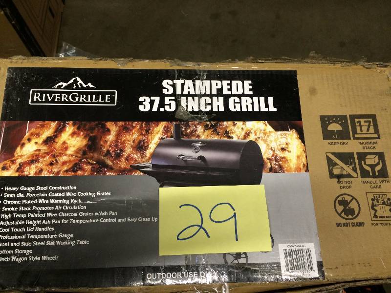 lot 29 image: RiverGrille Stampede 37.5 in. Charcoal Grill New