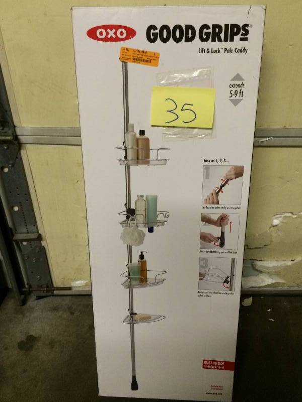 lot 35 image: OXO Good Grips Lift and Lock Pole Caddy