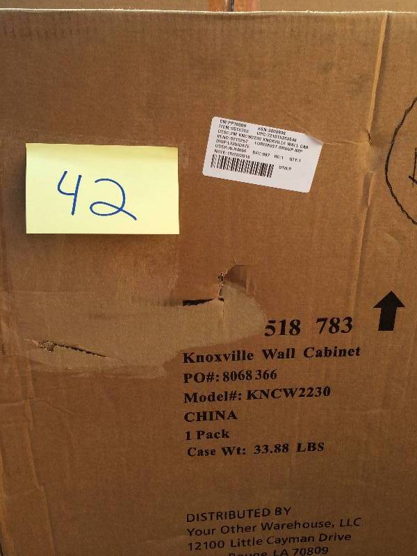 lot 42 image: Foremost KNCW2230 Knoxville Wall Cabinet in Nutmeg