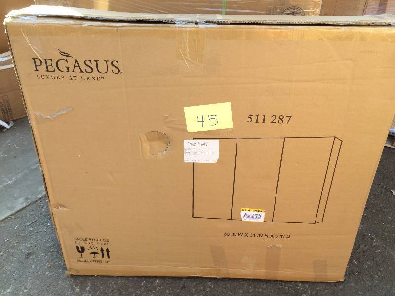 lot 45 image: Pegasus Cabinets 36 in. x 31 in. Recessed or Surface Mount Medicine Cabinet