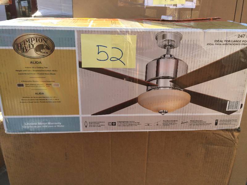 lot 52 image: Hampton Bay Ceiling Fans Alida 52 in. Liquid Nickel Ceiling Fan