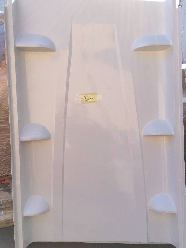 lot 57 image: Aquatic 727149841584 Composite Direct-to-Stud Shower Wall (1 Piece), 8 x 48 x 74, White