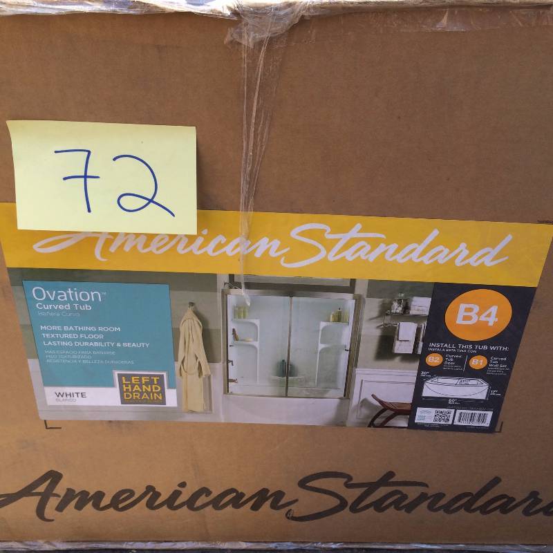 lot 72 image: American Standard Bathtubs Ovation 5 ft. Left Hand Drain Bathtub in Arctic White