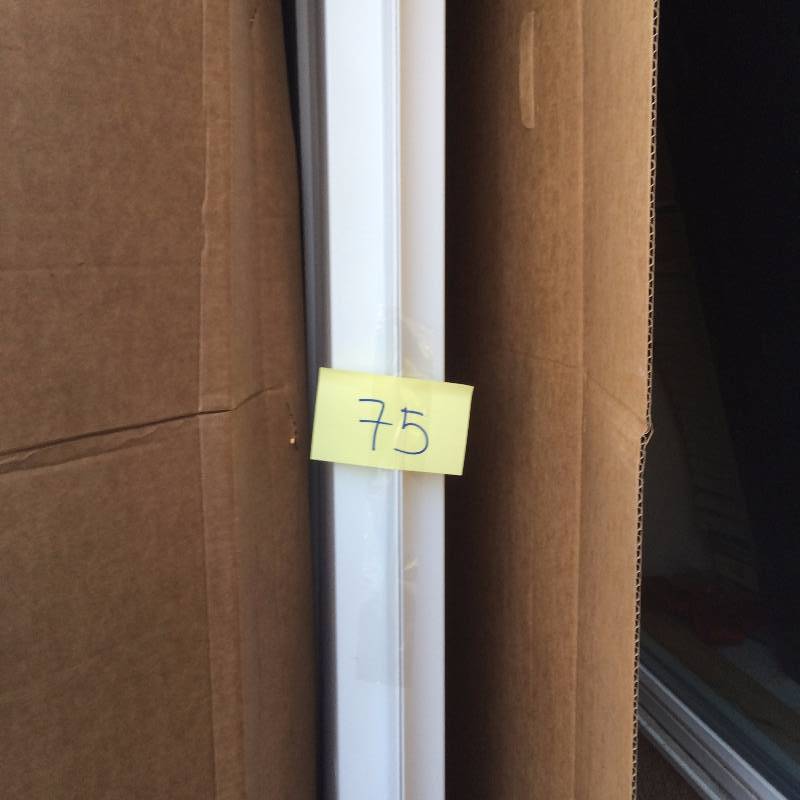 lot 75 image: Acuatic Composite 5 in. x 27 in. x 74 in. 2-Piece Direct-to-Stud Shower Wall in White Model # 727149841478 new