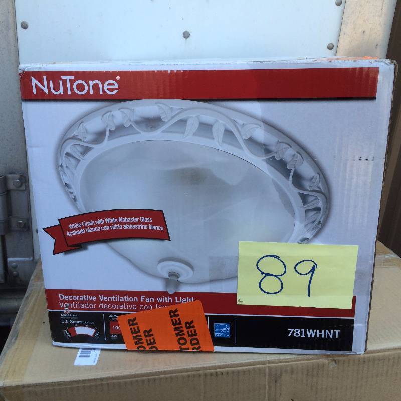 lot 89 image: Broan Nutone Bath Ventilation Fan 781WHNT White