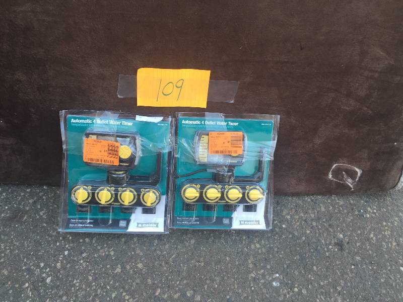 lot 109 image: Lot of 2 MELNOR 4-Zone Digital Water Timer