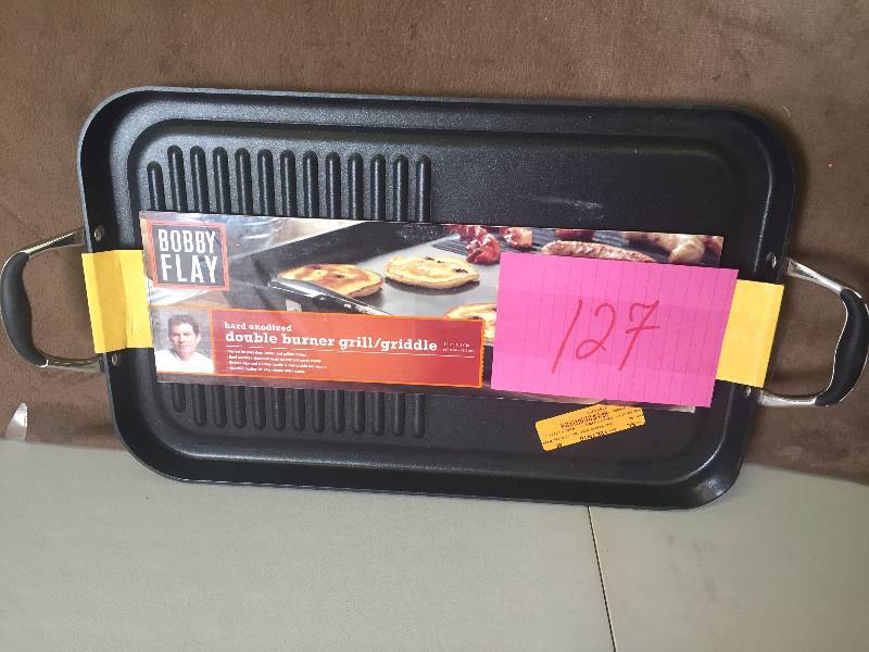 lot 127 image: Bobby Flay Hard Anodized Double Burner GrillGridle
