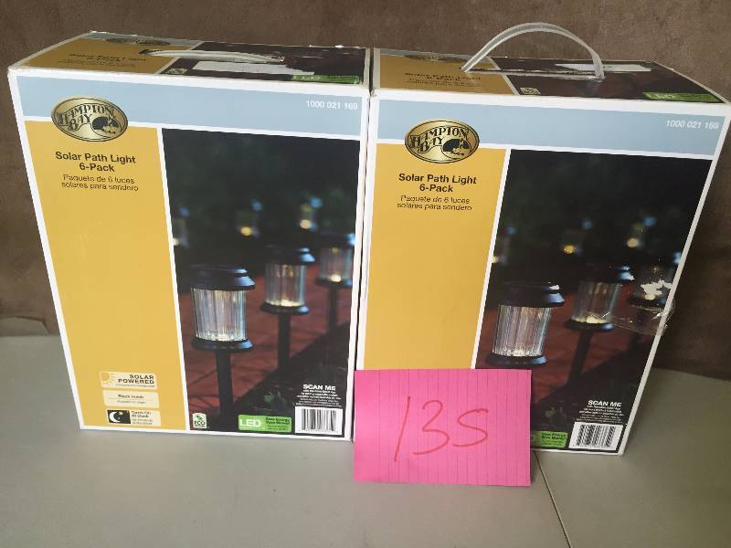 lot 135 image: Lot of 2 - Hampton Bay Solar Black LED Pathway Light (6-Pack)