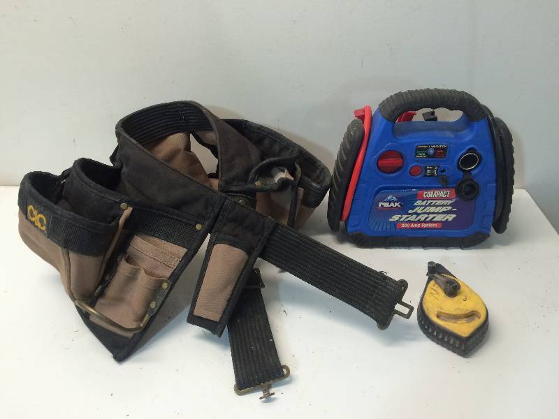 lot 34 image: Battery Jump Starter, Tool Belt