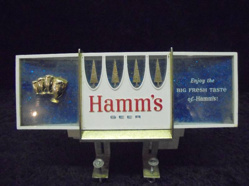 lot 1 image: 1960s Hamms Beer Cash Register Bar Top Sign