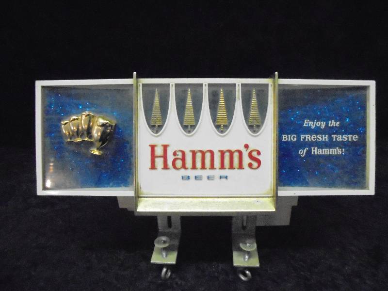 lot 2 image: 1960s Hamms Beer Cash Register Bar Top Sign